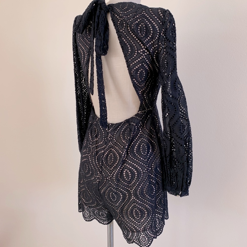 Zimmermann cotton lace playsuit romper jumpsuit sz 1 4-6 Small